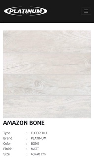Keramik Platinum 40x40 Amazon Bone Matt