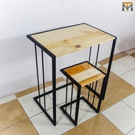 MT DESIGN รุ่น MT022 เซ็ทโต๊ะและเก้า โต๊ะไม้ขนาดเล็กสำหรับเด็ก โต๊ะเรียนหนังสือ โต๊ะคอม ทรงตัวซี(C)