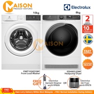 [Combo] Electrolux Inverter Front Load Washer 10KG EWF1024D3WC + Electrolux Heatpump Dryer 8KG EDH80