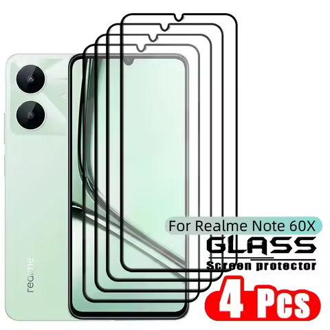 4PCS Full Cover Glass For OPPO Realme Note 60X Glass Realme Note 60X Tempered Glass Full Cover Scree