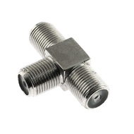 F Type RG6 Splitter 3 Way F-Type Female to 2 Female  Connector Adapter T-Shape for TV Antenna TV Cab
