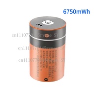 6750mWh 1.5V D Size USB Rechargeable Li-ion Battery for Gas Stove Water Heater Radio Flashlight Toy 