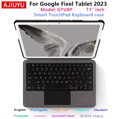 AJIUYU TouchPad Keyboard Case For Google Pixel Tablet 2023 11" GTU8P Smart TrackPad Keyboard Cover F