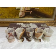 Onyx Stone Cups, Set of 5