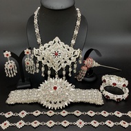 Vintage jewelry jewelry Thai dress Thai applied silver jewelry red