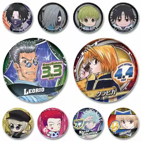 HUNTER x HUNTER Anime Button Pin Hisoka Gon Killua Leorio Cosplay Badge Cartoon Round Brooch for Bag