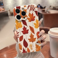 1pc Autumn Maple Leaf Pattern Printed Thickened Anti-Drop Painted Phone Case Compatible With IPhone1