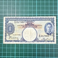 A842 1 dollar king MALAYA duit kertas lama rm1 lama duit zaman British duit Malaysia lama duit syili