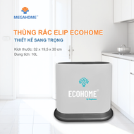 Thùng rác Megahome Elip Ecohome màu sắc sang trọngthích hợp mọi không gian có nắp nhấn tiện lợi (gi