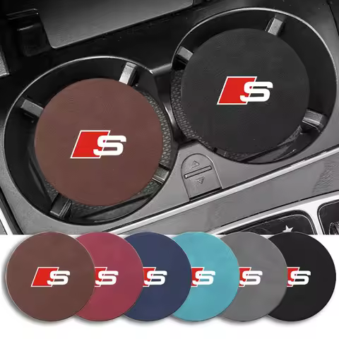 Car Coaster Decoration Accessories Water Cup Slot Anti-Slip Mat For Audi sline A3 A4 A5 A6 S7 A8 S3 