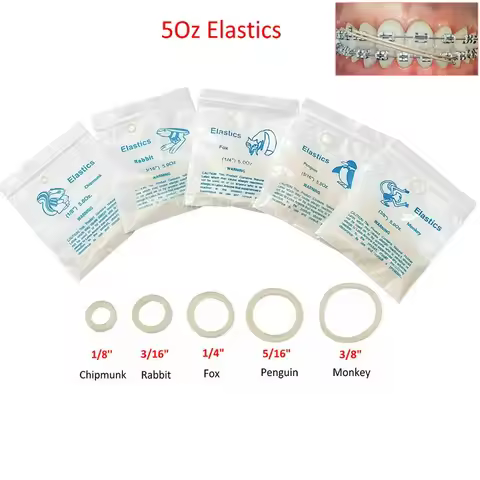 Dental Super Elastics Latex Braces Rubber Bands 5Oz Orthodontic Ligation Ring Ortho Treatment Materi