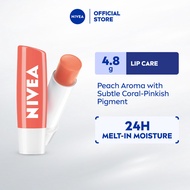 NIVEA Lip Care Caring Lip Balm - Peach Shine (4.8g) / Lip Balm / Colored Lip Balm, Tinted Lip Balm /