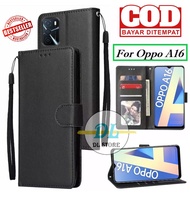 DOMPET HP UNTUK OPPO A16(2021) FLIP LEATHER CASE PREMIUM-FLIP WALLET CASE KULIT UNTUK OPPO A16 CASIN