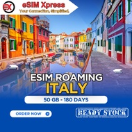 eSIM Italia 50 GB Data | 180 Days | eSIM Roaming | eSIM Travel Italy