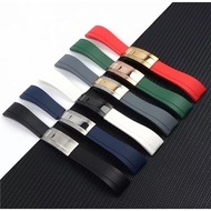 20 mm. Watchband Silicone Rubber Strap Type Green With Lock Buckle For_rolex