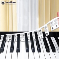 HUAIHAO Removable Silicone Overlay Piano Keyboard Notes Guide 61 /88-Key Full Size Reusable G8L3