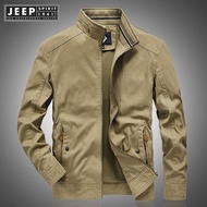 JEEP SPIRIT 1941 ESTD 2022 Mens Autumn New Simple and Fashionable Stand-up Collar Jacket Plus Fat Pl