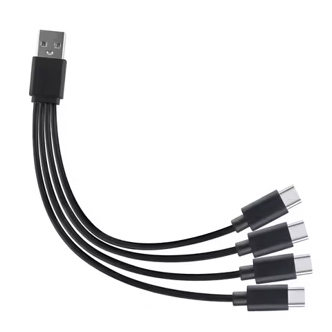 12cm/20cm USB Multi Charging Cable 4 in 1 Multiple Type C Charging Cord 4 Ports USB C Splitter Cable