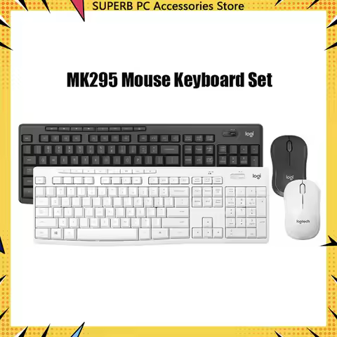 Logitech Mk295 Wireless Mouse Keyboard Combos Set Logi 2.4G Wireless Mouse Silent Keyboard For Home 