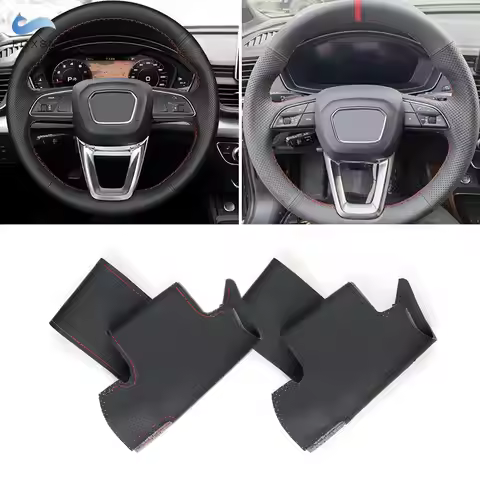 For Audi A3 S3 8Y A4 S4 B9 A5 S5 8W6 Q2 Q3 F3 Q5 FY Q7 4M Hand-stitched Perforated Leather Car Steer