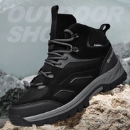 High Top Hiking Shoes for Men Fashion Blue Lace-up Men's Trekking Boots Suede Breathable Non-slip Ou