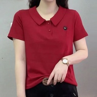 Polo T-shirt for Women 2024 Summer New Polo Shirt for Women Versatile Age Reducing Minimalist T-shir