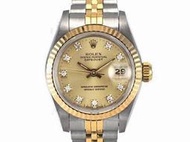 【JDPS 御典品 / ROLEX專賣】勞力士 69173 自動 原裝十鑽面盤 中金 女錶 26mm 編號H27255