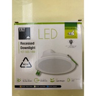 YETPlus YET 565 18W 6 Inch Round LED SIRIM Panel Ceiling Recessed Downlight - 3000K0 WARM WHITE