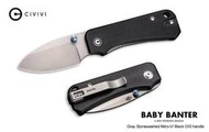 【angel 精品館 】We Knife/Civivi Baby Banter黑G10柄石洗刃折刀 超值贈品