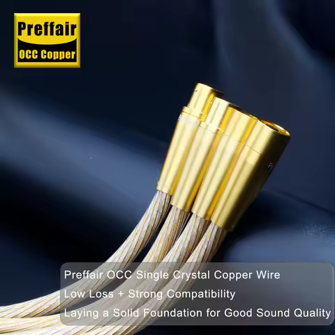 Hifi 8N OFC Gold Plated Xlr balanced audio cable 3Pin Xlr Male to Female High-end signal cable with 