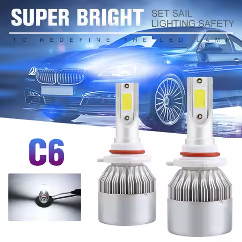 HL 2PCS C6 Led Car Headlight Bulb H7 LED H4 Bulb H8 H1 H3 H11 HB3 9005 HB4 9006 9007 Auto Headlight 