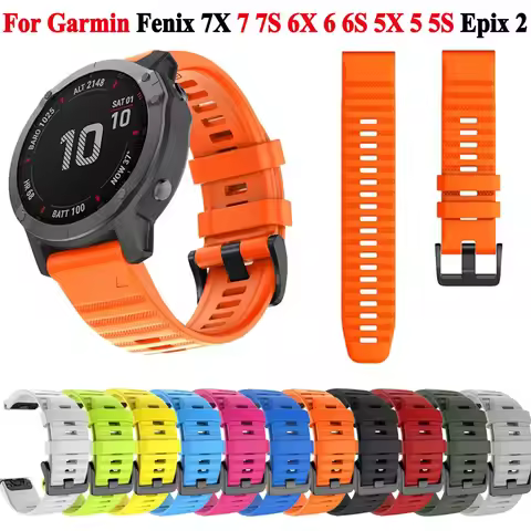 20 22 26mm Silicone Watchband Strap For Garmin Fenix 7 7X 7S 6X 6S 6Pro 5X 5Plus 3HR Smartwatch Brac