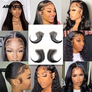 ARRIVEOK Real Human Hair Invisible Hair Extensions Fake Edges Fake Bangs Wigs Natural Hair Top