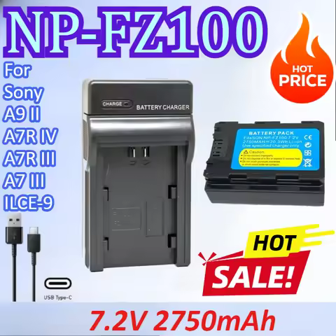 NP-FZ100 7.2V 2750mAh Camera Battery+Charger For Sony A9 II/A7R IV/A7R III/A7 III/ILCE-9 High Qualit