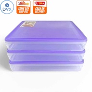 DVX Multipurpose Plastic Storage Box Flat Square Clear Container