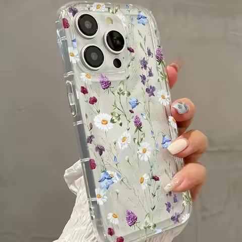Flowers Patterned Simple Phone Case For Oppo Realme C55 C53 C35 C33 C30 10 9 9i 8 Narzo 50 Pro Plus 