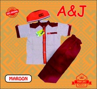 Setelan Baju Koko Al-jami anak A&amp;J Motif
