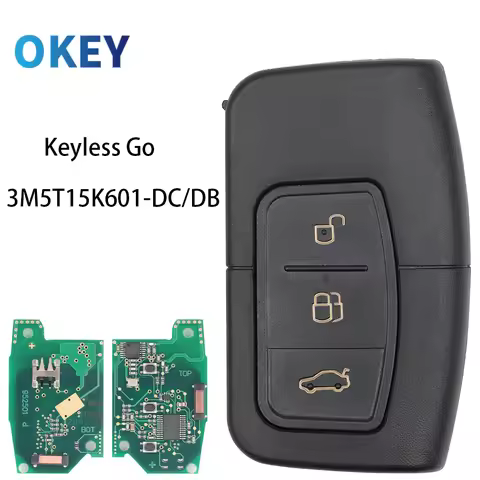 Okey Keyless Go Smart Card Key For Ford C-Max Focus MK2 Kuga Mondeo Galaxy 3M5T15K601-DC/DB 433.92Mh