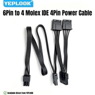 6Pin to 4 Molex Straight for Corsair HX Platinum, IDE 4Pin Power Cable for Corsair HX1200, HX1000, H
