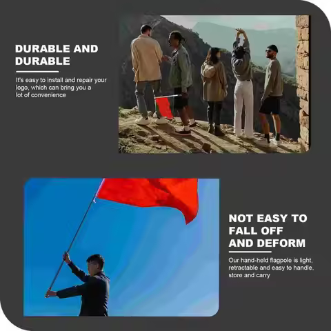 PPT Presentation 1.6/2/2.5/3M Flags Windsock Telescopic Flag Pole Handheld Flag Pole Tour Guide Flag