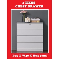 Kabinet 🎀️ White Chest Drawer Storage 4 Layer Drawer Baju Bayi Almari Baju Murah Bedroom Furniture Drawer Baby