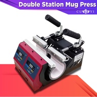 CUYI DOUBLE HEAT MUG PRESS MACHINE RED 11oz Double Station Mug Press (2in1 Heat Pad)