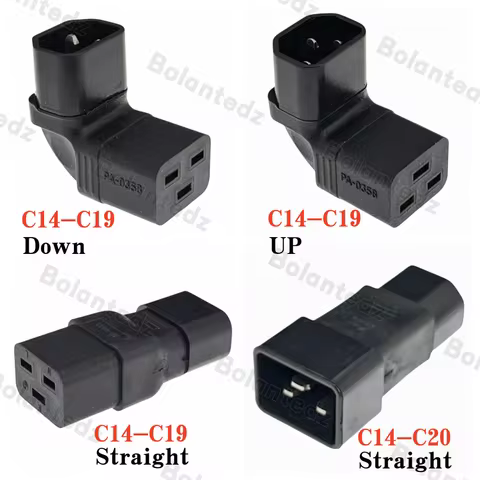 AC Converter IEC 320 C14 To C19 C20 AC Power Adapter Plug IEC 3Pole IEC 320 3pin Male To Female Exte