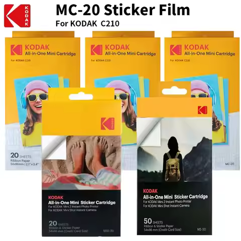 10-100 Sheets Kodak Mini 2/Shot All-in-One Ink Cartridge Set Kodak C210 Dedicated Printing Paper Mob