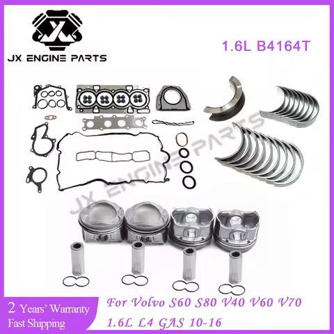 B4164T Engine Piston Ring Main Connecting Rod Bearing Gasket Set For Volvo 1.6 S60 S80 V40 V60 V70 1