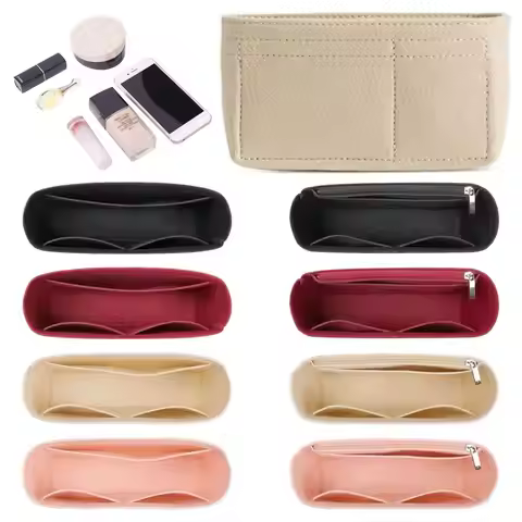 Multi-Pocket Bag The Liner Bag Felt Purse Insert Handbag Liner Bag Organizer for Longchamp Mini Bag 