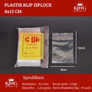 Plastic Clip 8X12 Ziplock Zipper Size 8X12 cm @100 Sheets