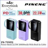 [NEW] Pineng PN-799PD 22.5W Fast Charge Powerbank Built-in Cables (30000mAh) PN799