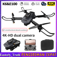 Mini Drone K6&amp;E100 Upgrade 4k Professional HD Dual Camera Fpv WiFi Drone Dengan Obstacle Avoidance WIFI FPV Fotografi Udara Helikopter Foldable Quadcopter Drone