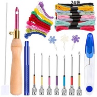 Embroidery pen cross stitch thread punch needle diy set 十字綉刺綉線戳花針套裝